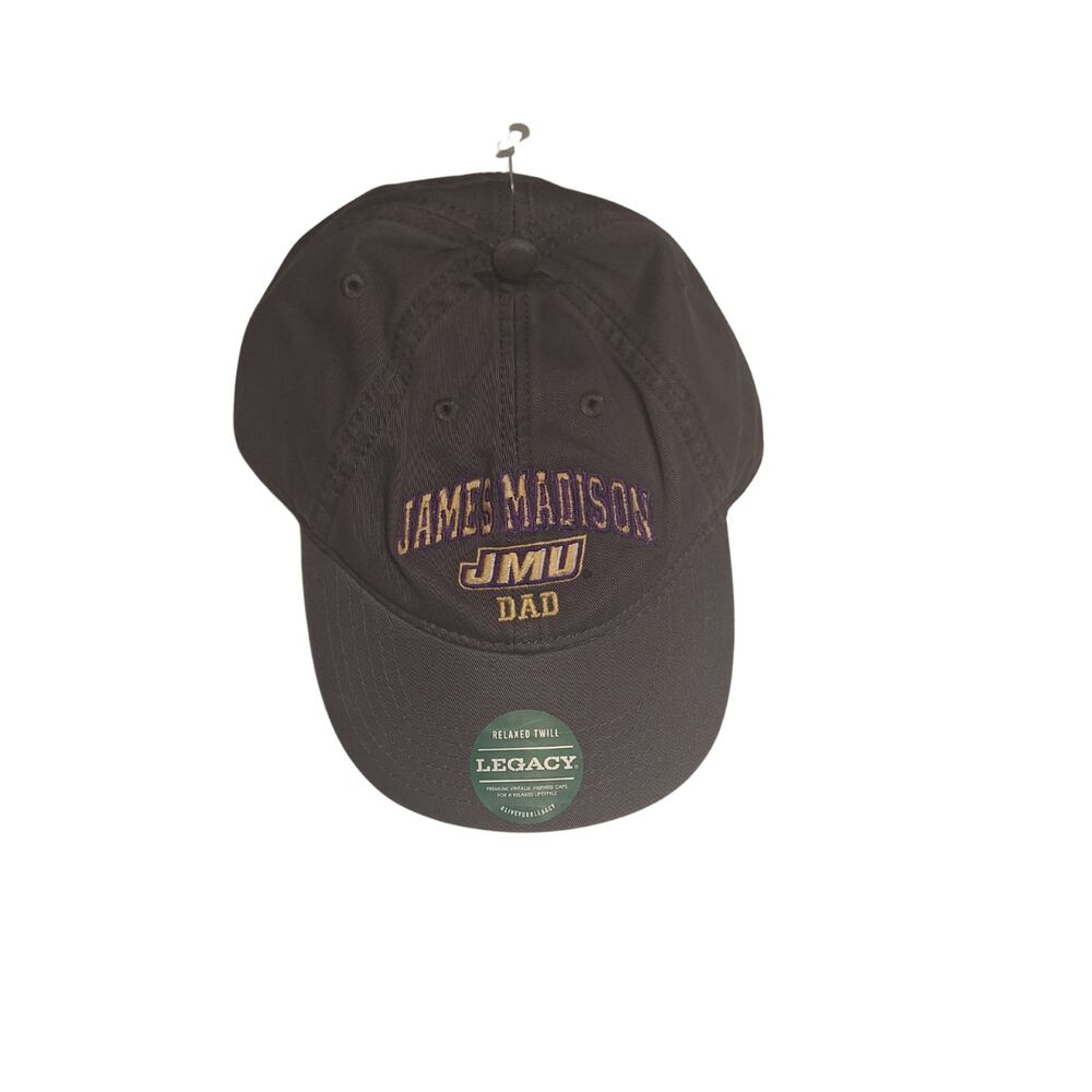 NWT JMU James Madison Dad Hat Legacy Relaxed Twill Adjustable Dark Grey